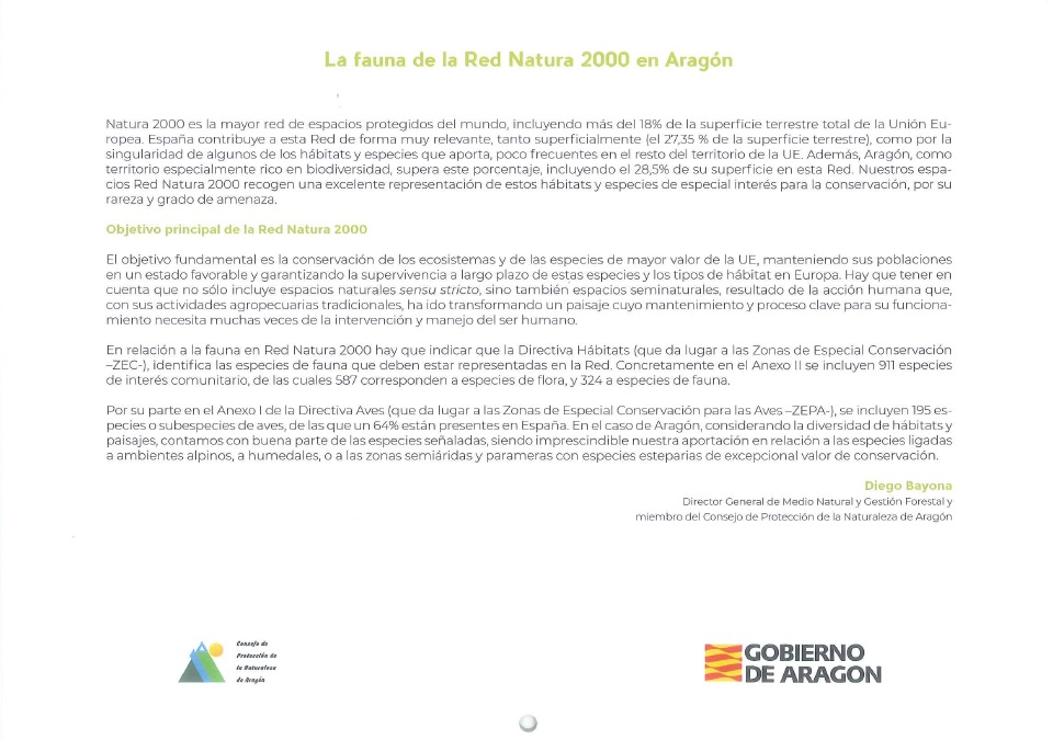 CALENDARIO TRILINGÜE “RED NATURA 2000 EN ARAGÓN, FAUNA” | Lenguas de Aragón